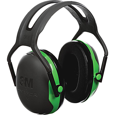 Peltor Over-the-Head Earmuffs, Black/Green