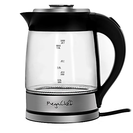 MegaChef 995111762M 1.8-Liter Electric Tea Kettle, Clear