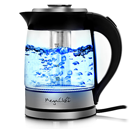 MegaChef 995111762M 1.8 Liter Electric Tea Kettle Clear - Office Depot