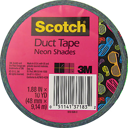 Scotch&reg; Colored Duct Tape, 1 7/8" x 10 Yd., Neon Sunglasses