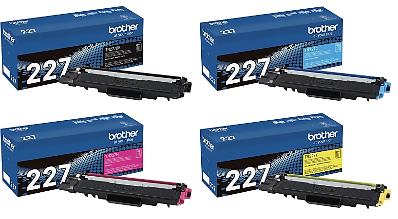 Brother® TN227 High-Yield Black And Cyan, Magenta And Yellow Toner Cartridges, Pack Of 4, TN227SET-OD