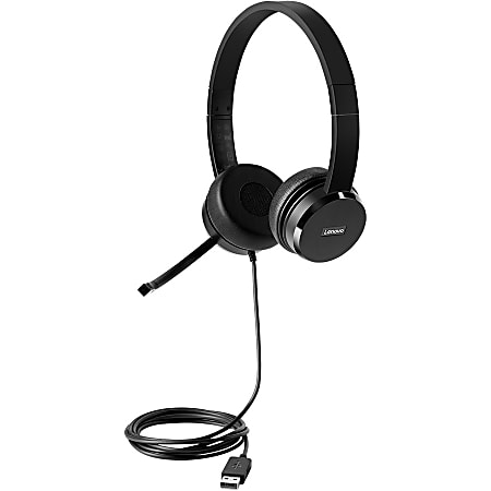 Lenovo 100 Headset - Stereo - USB 2.0 - Wired - 32 Ohm - 20 Hz to 20 kHz - Over-the-head - Binaural - 4XD0X88524