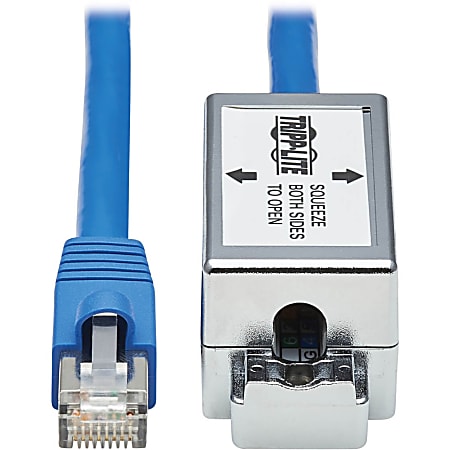 Tripp Lite Cat6a Junction Box Cable Assembly, 18 in., Blue - First End: 1x RJ-45 Male Network - Second End: 1x 110 - N237AP18NWHSH