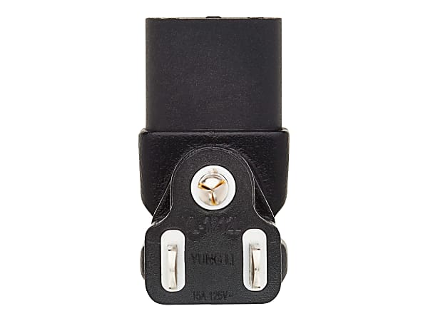 Eaton Tripp Lite Series Down-Angled NEMA 5-15P to C13 Power Cord Adapter - 10A, 125V, Black - Power connector adapter - P006000DA
