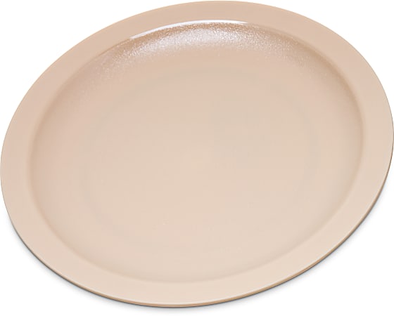Carlisle Narrow-Rim Polycarbonate Plates, 7 1/4", Tan, Pack Of 48 Plates