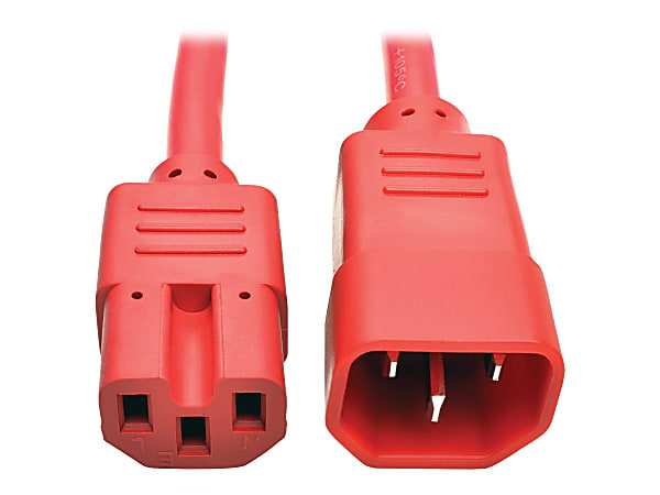 Eaton Tripp Lite Series Power Cord C14 to C15 - Heavy-Duty, 15A, 250V, 14 AWG, 6 ft. (1.83 m), Red - Power cable - IEC 60320 C14 to IEC 60320 C15 - 250 V - 15 A - 6 ft - molded - red