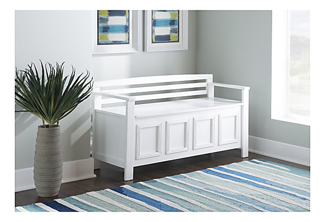 Linon Home Décor Products Max Lift-Top Storage Bench, White