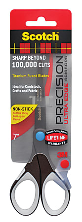 Scotch™ Precision Ultra Edge Titanium Non-Stick Scissors, 7", Pointed, Assorted