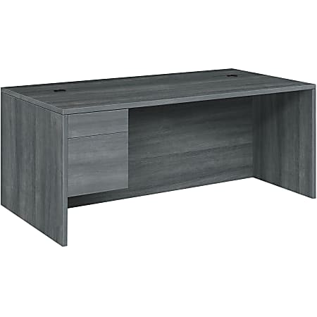 HON® 10500 72"W 2-Drawer Left-Pedestal Computer Desk, Ash