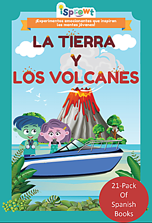 iSprowt Spanish Translation Books, Earth & Volcanoes, Pack Of 21 Books