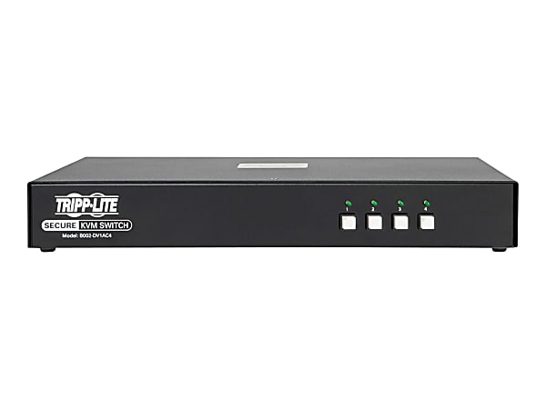 Tripp Lite Secure KVM Switch, DVI to DVI - 4-Port, NIAP PP3.0 Certified, Audio, CAC Support, Single Monitor - KVM / audio switch - 4 x KVM / audio - 1 local user - desktop - TAA Compliant