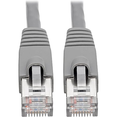 Tripp Lite Cat6a Snagless Shielded STP Network Patch Cable 10G Certified, PoE, Gray RJ45 M/M 1ft 1' - N262001GY