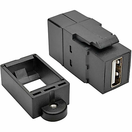 Eaton Tripp Lite Series USB 2.0 All-in-One Keystone/Panel Mount Coupler (F/F), Black - U060-000-KP-BK