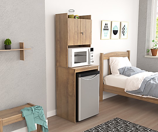 Mini fridge and microwave 2025 stand for dorm