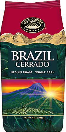 Gold Coffee Company Ground Coffee, Medium Roast, Brazil Cerrado, 10 Oz Per Bag