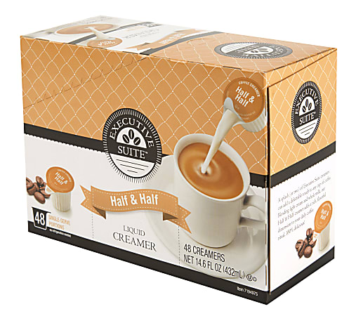 Executive Suite Liquid Coffee Creamer Half And Half 0 38 Oz Single Serve Case Of 192 4 X 48 Per Pack Office Depot