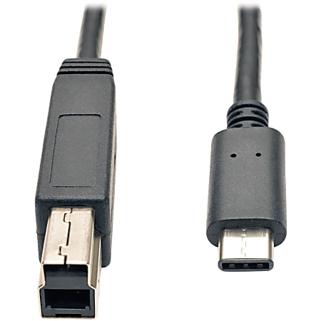 Tripp Lite USB-C to USB-B Cable (M/M) USB 3.2 Gen 2 (10 Gbps) Thunderbolt 3 Compatible 3 ft. (0.91 m)