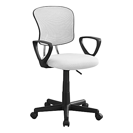 Monarch Specialties Bryce Ergonomic Fabric Mid-Back Office Chair, White