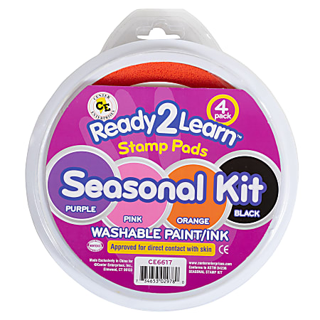 Ready 2 Learn Jumbo Circular Washable Stamp Pads, Seasonal, Set Of 4