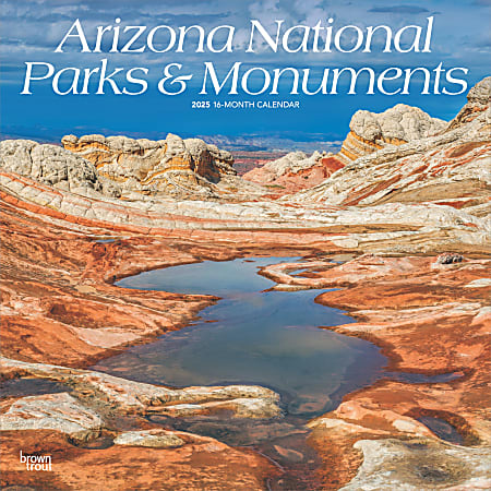 2025 BrownTrout Arizona National Parks & Monuments Monthly Plastic-Free Square Wall Calendar, 12" x 12", American States, January to December 2025, 9781975476007