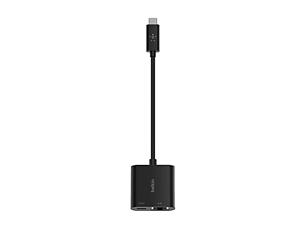 Belkin - Ethernet and charge adapter - USB-C - Gigabit Ethernet x 1 + USB-C (power only) x 1
