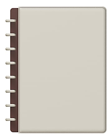TUL® Discbound Notebook With Leather Cover, Junior Size, Narrow Ruled, 60 Sheets, Cannoli Cream