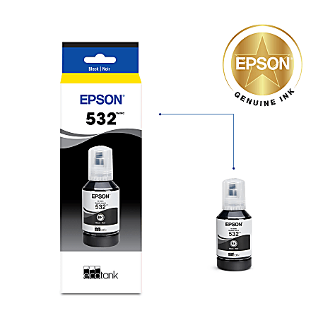 Epson 532 EcoFit Black High Yield Ink Bottle T532120 S - Office Depot