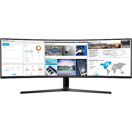 Samsung C49J89 49" Double Full HD (DFHD) Curved Screen LED LCD Monitor - 32:9 - Charcoal Black Hairline, Titanium - Vertical Alignment (VA) - 3840 x 1080 - 16.7 Million Colors - 300 Nit Typical, 250 Nit Minimum - 5 ms