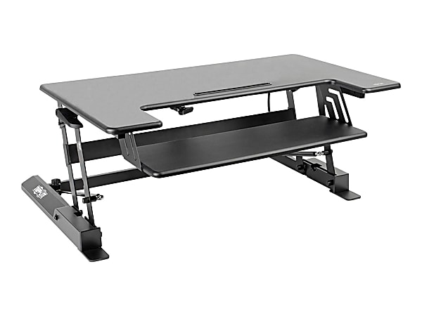 Eaton Tripp Lite Series WorkWise Height-Adjustable Sit-Stand Desktop Workstation - Standing desk converter - rectangular with contoured side - black - black base