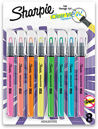 Sharpie Highlighter Clear View Highlighter with See Through Chisel Tip Tank  Highlighter Assorted 3 Count - Office Depot