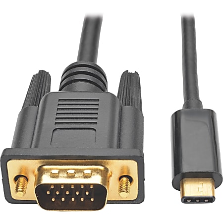 Eaton Tripp Lite Series USB-C to VGA Active Adapter Cable, Black, 16 ft. - 640 MB/s - 1x Type C Male USB - 1x HD-15 Male VGA - Black - U444-016-V