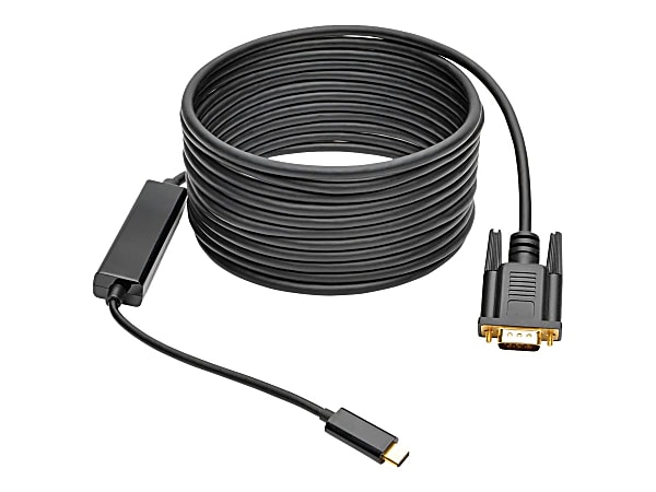 Eaton Tripp Lite Series USB-C to VGA Active Adapter Cable (M/M), Black, 16 ft. (4.9 m) - External video adapter - USB-C 3.1 - D-Sub - black