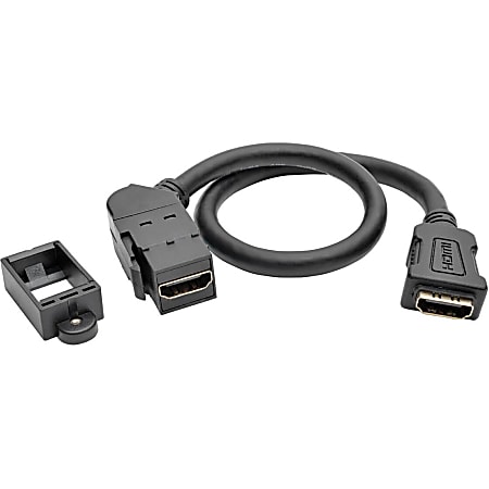 Tripp Lite High-Speed HDMI with Ethernet All-in-One Keystone/Panel Mount Coupler Cable (F/F) Angled Connector 1 ft. (0.31 m) - HDMI  - P164001KPABK