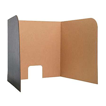 Flipside Products Computer Lab Privacy Screens, Large, Kraft/Black, Pack Of 12 Screens