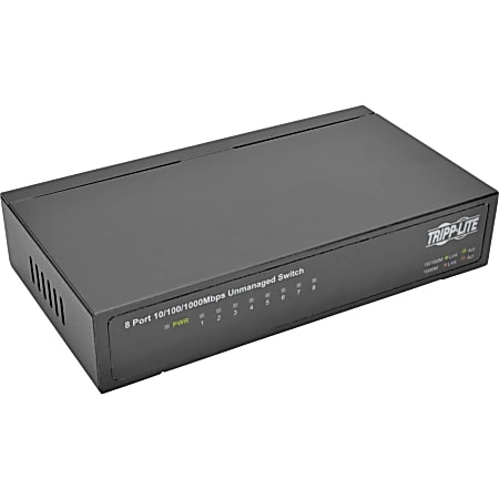 Tripp Lite by Eaton 8-Port 10/100/1000 Mbps Desktop Gigabit Ethernet Unmanaged Switch, Metal Housing, NG8