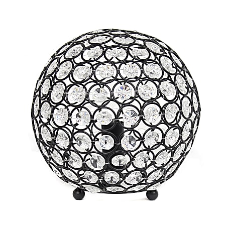 Lalia Home Elipse Glamorous Crystal Orb Table Lamp, 8"H, Restoration Bronze