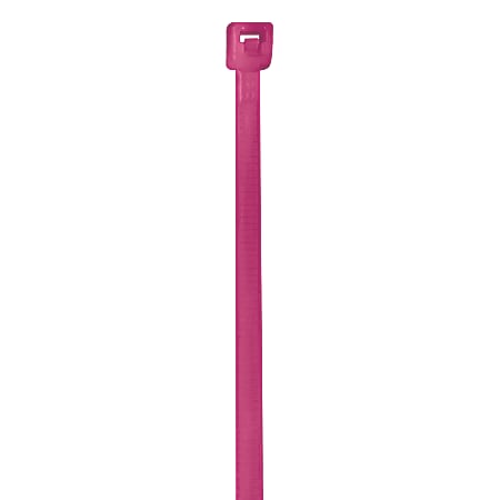 Partners Brand Color Cable Ties, 4", Fluorescent Pink, Case Of 1,000