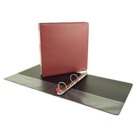 Wilson Jones® Lite-Touch™ Locking Round-Ring Binder With Pockets, 1" Rings, 57% Recycled, Red