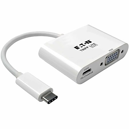 Eaton Tripp Lite Series USB C to VGA Video Adapter Converter w/ USB-C PD Charging Port, USB Type C to VGA, USB Typ - U44406NVC