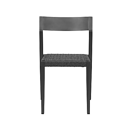 Eurostyle Ronan Outdoor Furniture Side Chairs With Woven Seats, Gray, Set Of 2 Chairs
