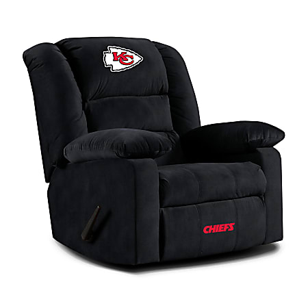 Imperial NFL Playoff Microfiber Recliner Accent Chair, Kansas City Chiefs, Black