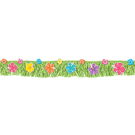 Amscan Summer Hibiscus Fringe Banners, 9" x 70", Multicolor, Pack Of 2 Banners