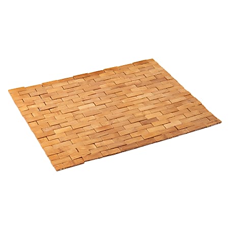 (BAMAT) Mind Reader Bali Collection Roll Up Bamboo Bath Mat, x 2/3" H 16-1/2" W x 23-1/2" L , Brown