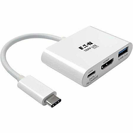 Eaton Tripp Lite Series USB C to HDMI Multiport Video Adapter Converter 4K x 2K w/ USB-A Hub, & USB-C PD ChargingS