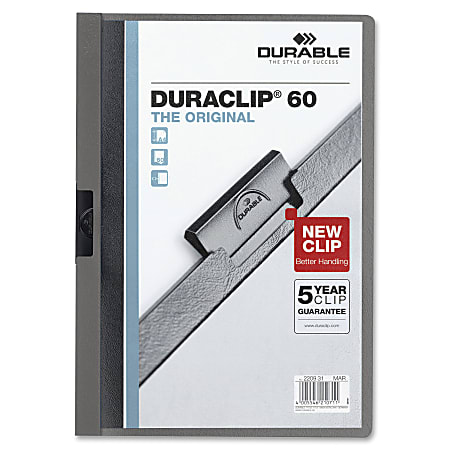 Durable Duraclip® 60 Report Covers, 8 1/2" x 11", Graphite