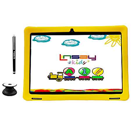 Linsay F10IPS Tablet, 10.1" Screen, 2GB Memory, 64GB Storage, Android 13, Yellow