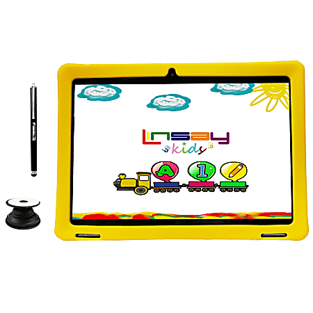 Linsay F10IPS Tablet, 10.1" Screen, 2GB Memory, 32GB Storage, Android 10, Yellow