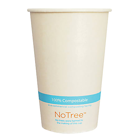 World Centric NoTree Paper Cold Cups, 16 Oz, Natural, Pack Of 1,000 Cups