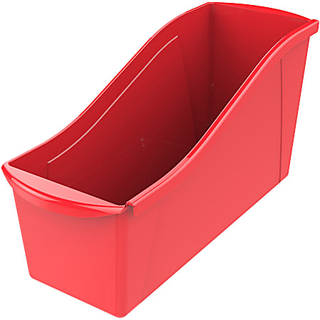 Storex Book Bin Set, Medium Size, Red, Carton Of 6