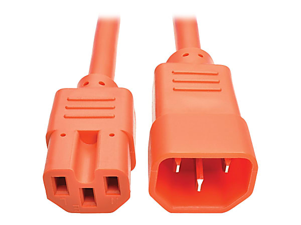 Eaton Tripp Lite Series Power Cord C14 to C15 - Heavy-Duty, 15A, 250V, 14 AWG, 3 ft. (0.91 m), Orange - Power cable - IEC 60320 C14 to IEC 60320 C15 - 250 V - 15 A - 3 ft - molded - orange